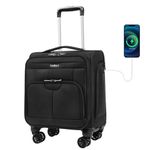 TIAWOLT 16 Inch Underseat Carry on Luggage with Wheels Soft Side Lightweight Business Travel Small Carry On Suitcases Bag with TSA Lock for Airlines,Men and Women, Pilots and Crew,Black