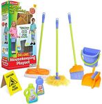 kidzlane Kids Cleaning Set – Mini Housekeeping Toys Great for kids ages 2-4. Cleaning Supplies with Toy Broom/Duster/Brush/Dust Pan/Mop & More, “Hours of Fun & Pretend Play”