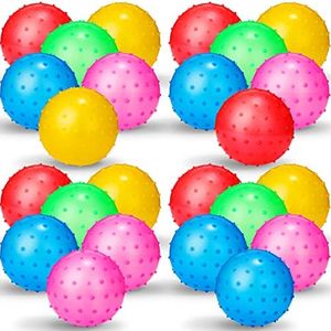 24 Pcs Knobby Balls 4.72 Inch Spiky Bounce Ball Toy Large Bouncy Balls Bulk Inflatable Sensory Balls Soft Massage Stress Plastic Balls for School Party Play Outdoor Indoor Party Favors, 5 Colors