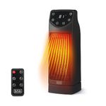 BLACK+DECKER Oscillating Heater, Portable Heater with Remote Control, Small Ceramic Heater with Two Heat Settings and LED Display, 1500W Small Heater