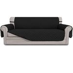 Easy-Going Sofa Slipcover Reversible Sofa Cover Furniture Protector Couch Cover with Elastic Straps for Pets Kids Children Dog Cat (Large, Black/Black)