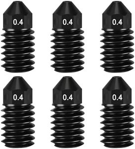 HIKUDIY 6Pcs 0.4mm Hardened Steel Nozzles for Bambu Lab X1/X1C/P1S/P1P, Extruder Hotend Replacement Nozzles for X1/X1C/P1S/P1P 3D Printers