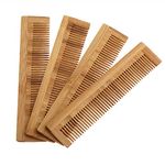 4 Pcs Wooden Comb Hair Comb Massage Comb Eco Friendly Zero Waste Bamboo Handmade Wood Hair Comb 5.35 ''/ 13.6cm for Women, Men and Girls