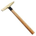 WEDO Brass Scaling Hammer with Wooden Handle,Welding Hammer,Chipping Hammer,150g, Length 330mm(13")
