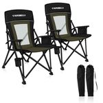 Superrella Camping Chair Portable Folding Lawn Chair Comfortable Hard Arm Sturdy for Family Camp, Outdoor, Sports, Travel, Support 400 lbs