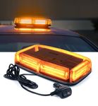 Xprite COB LED Amber Rooftop Strobe Beacon Lights w/Magnetic Base 19 Flashing Pattern, Safety Warning Caution Light for Emergency Vehicles Trucks Tractors Construction