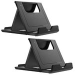 Phone Stand Tablet Stand Multi-Angle Cell Phone Stand Cradle Holder Universal Foldable Tablet Phone Stand Compatible with Samsung iPhone X XR 11 12 13 Pro Max, iPad Mini, Kindle (2PCS in Black)