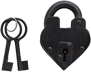 Heart Shape Padlock Victorian Style Heart Lock with Two Skelton Keys, Vintage Antique Preproduction, Anniversary Present, Wedding Favor