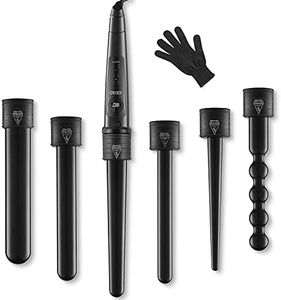 LOETAD Curling Iron 6-in-1 LED Screen Adjustable Temperature 80 °C - 230 °C Set 9 - 32 mm Curling Hair Tourmaline and Ceramic