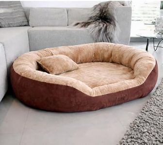 ZENIPUP Premium Fur 3XL Dog Bed for Large Dogs | Orthopedic Washable Pet Bed with Fiber Filling, Anti-Slip Bottom & Calming Support | Luxury Mattress for Labrador, German Shepherd, Husky & More (3XL)