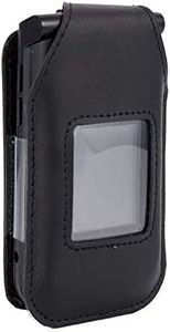 BELTRON Leather Fitted Case for Orbic Journey V Verizon/TracFone Flip Phone - Features: Rotating Belt Clip, Screen & Keypad Protection, Secure Fit