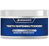 LUNAWHITE Teeth Whitening Powder - 8 Month Whitening Supply - Natural Stain Remover - Tea, Coffee, Wine & Smoking Stain Remover - Peroxide Free - Safe Teeth Whitening - Sensitivity Free