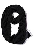 ELZAMA Infinity Loop Solid Color Scarf With Hidden Zipper Pocket For Women - Lightweight Travel Neck Wrap