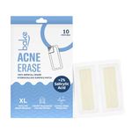 BAKE 2% Salicylic Acid Hydrocolloid Acne Absorbing (10 Patches) Surface Patch XL Pimple Patches for Blackheads Removal | Large Acne Erase Strips | Pore Cleansing & Reduces Whiteheads (10 Strips)