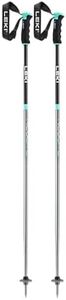 LEKI Women’s Neolite Airfoil Lightweight Aluminum Ski Poles for Alpine Skiing - Gunmetal-Black-Light Turquoise - 110 cm