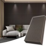 Elvone 2PCS Wood Wall Panels, 3D Fluted Sound Absorbing Slat Wall Paneling in Walnut, Wood Finish Sound Proof for Wall and Ceiling 47.2" x23.6"/ Sheet