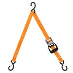 Jetski Ratchet Strap,3 Point Tie Down Strap 1.5 Inches x 10 Feet, Super Sturdy Tie Downs for Jetskis, Seadoo, Waverunner,PWC,3000 lbs Break Strength,S Hooks with Safety Clip