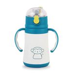 Cello Doodle Kids Flask | Stainless Steel Keeps Drinks Cool or hot for an Extra Long time | Double Walled Vacuum Insulated Technology | Leak Proof lid | 350ml, Blue