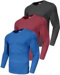 Boyzn Men's Long Sleeve Athletic T Shirts, Dry Fit UV Sun Protection Shirts, Outdoor Hiking Workout Gym Active Tee Tops 3P03-M