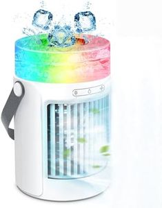 Puissant ventilateur de climatisation portable à vent froid, 7 couleurs, refroidisseur d'air par évaporation avec 3 vitesses de vent et 600 ml, refroidisseur d'air pour bureau, chambre, voiture