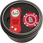 Team Golf MLB St Louis Cardinals Gift Set Switchfix Divot Tool & Chip, Includes 2 Double-Sided Enamel Ball Markers, Patented Design, Less Damage to Greens, Switchblade Mechanism