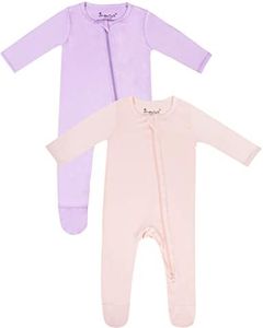 Jimonda Rayon Baby Pajamas,2-Way Zipper One-Piece Footies,Long Sleeve Unisex Boys Girls Romper,Sleep and Play Pjs,Infant Clothes