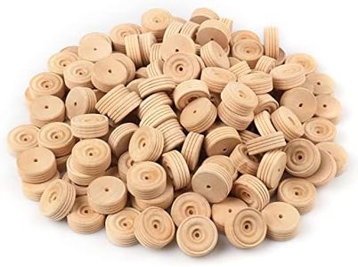 Wooden Wheels, 100 PCS, 1.18 inches, Treaded Wooden Tires Wheels with 0.14" Hole Perfect for DIY Wood Carft Projects and Trucks, Car Models, by GNIEMCKIN.