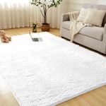 Andency 8x10 White Shag Area Rug fo