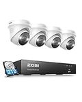 ZOSI 8CH 4K PoE Home Security Camera System Outdoor Indoor,AI Human Detection, 4pcs 8MP UHD 3840×2160p Wired Smart PoE IP Cameras, Color Night Vision, 4K 8CH CCTV NVR with 2TB HDD for 24/7 Recording