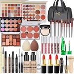 All in One Makeup Kit for Women Full Kit, Travel Makeup Kit, Makeup Gift Set for Women & Girls, Makeup Essential Bundle Include Foundation Eyeshadow Palette Lipstick Eyebrow Pencil Cosmetic Brush Set