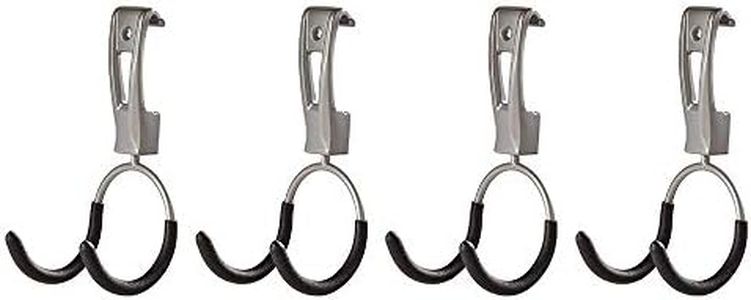 Rubbermaid Universal Powder Coaded Metallic FastTrack Hanging Garage Hook Organizers for Ladder, Tool, and Bike Storage (4 Pack)
