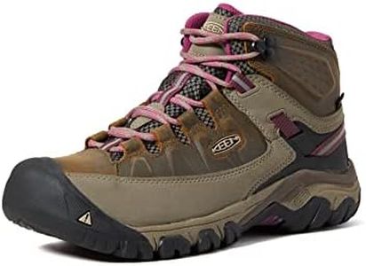 KEEN Women's Targhee III Mid Waterproof Hiking Boot, Weiss Boysenberry, 9 US