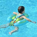 [New Upgraded] Swimbobo Baby Swim Float Kids Inflatable Swimming Ring with Safety Support Bottom Swimming Pool Accessories for 3-36 Months (Blue, S)