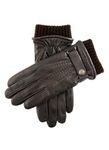 Dents Henley Men's Warm Lined Touchscreen Leather Gloves BROWN L