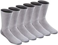 Dickies Men's All-Purpose Work Stain Resister Crew Socks (6/12 Pairs), Grey (6 Pairs), Shoe Size: 12-15