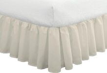 Fresh Ideas Bedding Ruffled Bedskirt, Classic 14” Drop Length, Gathered Styling, King, Ivory