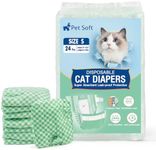 Pet Soft Disposable Cat Diapers - Female Dog Diapers for Cats & Dogs in Heat Period or Urine Incontinence, Doggie Diapers Ultra Absorbent Leak-Proof Puppy Diapers 24pcs (Green, S)