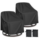 SEPGLITTER 2 Pack Patio Chair Covers, Black Patio Furniture Covers Waterproof, Heavy Duty Outdoor Couch Protector, Lawn Outdoor Sofa Covers - 30"W X 34"D X 38.5"H