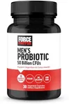 FORCE FACTOR Men’s Probiotic, Probiotics for Digestive Health with 50 Billion CFUs and 10 Probiotic Strains to Support Gut and Colon Health, and Daily Wellness, Non-GMO, Vegan, 30 Vegetable Capsules