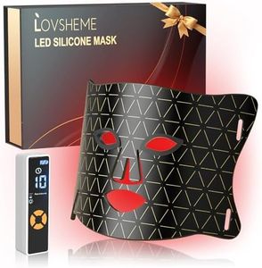 Lovsheme LED Face Mask Light Therapy - Professional Grade Skincare at Home – Red Light Therapy for Face for Acne, Wrinkles, Skin Rejuvenation – 3 Light Modes - Remote Control - includes Eye Protection