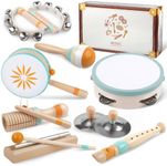 Toddlers Musical Instruments-Baby Montessori Wooden Musical Toys for Toddlers 1-3 Year Old,Kids Percussion Instruments Toy for 1 Year Boy&Girls,Christmas Birthday Gift for 1-3-5+ Year Old