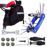 Cozyroomy Bike Repair Tool Kits - Bicycle Tool Set with Saddle Bag and Bicycle multi-tool Chain Tool (blue Tool kits 10 in 1 + Bag)