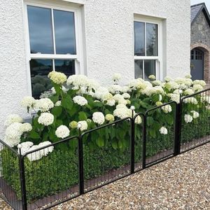 Garden Fence Animal Barrier, IGOOUO Garden Fence with Gate Outdoor 32‘’High,17.8ft Long Fence Panels for Dogs, Temporary Pool Fence (8 Panels + 8 Stakes + 1 Door)