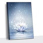 LISIBEI Zen White Lotus Flower Canv