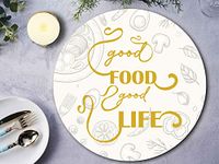Space of Joy Tree of Life Design Premium Printed MDF Wooden Dining Table mats, Heat/Water Resistant Round Placemats for Dining Kitchen Indoor Outdoor