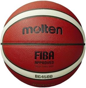 Molten BG4500 Basketball, Match Ball, BBL & WBBL, FIBA Approved, Premium Composite Leather, Indoor Play, Orange/Ivory, Size 7, Suitable for Boys Age 14 & Adult