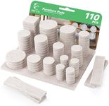 INFVE Felt Furniture Pads, 110 Pack, Self Adhesive Hardwood Floor Protectors, Chair Leg Protectors, Easy Furniture Sliders for Chairs, Table, Bed, Cabinet