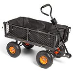 VonHaus Garden Cart – Trolley, Trailer, Truck, Utility Wagon with Wipe Clean Lining, Mesh Panels, Steel Frame, 350kg Weight Capacity – Heavy Duty for Outdoors, Festivals, Tools, Plants, Logs, Camping