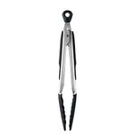 OXO Good Grips 22.8 cm Tongs with Silicone Heads, Black