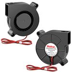 Wathai 50mm 5015 Blower Fan 24V Dual Ball Mini Turbo Cooling with 1000mm / 39 inch Cable for 3D Printer Ender 3 Hotend Extruder 24 Volt Fans for Humidifier Replacement 2 Pack